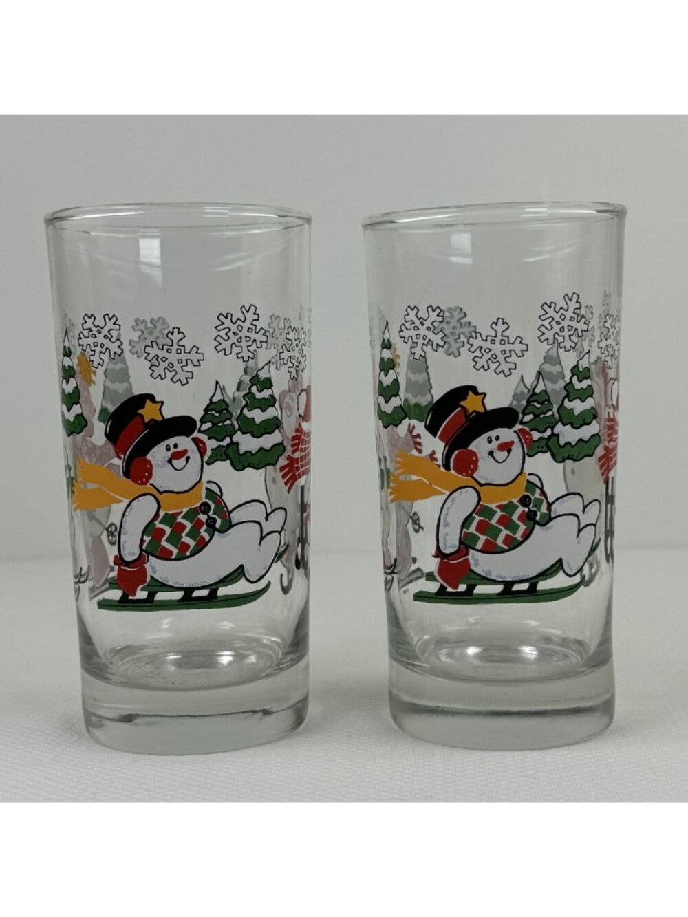 Set of 2 Vintage 1999 Home Interiors Snowman Drinking Glasses 10 oz Holiday - Picture 7 of 12
